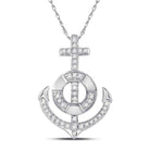 10kt White Gold Diamond Nautical Anchor Pendant: A Captivating Maritime Treasure - Splendid Jewellery