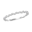 10kt White Gold Diamond Studded Asymmetrical Stackable Band Ring - Splendid Jewellery