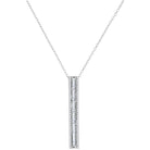 10kt White Gold Diamond Vertical Bar Pendant - A Mesmerizing Sparkle - Splendid Jewellery