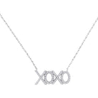 10kt White Gold Diamond XOXO Hugs Kisses Letter Necklace - Splendid Jewellery