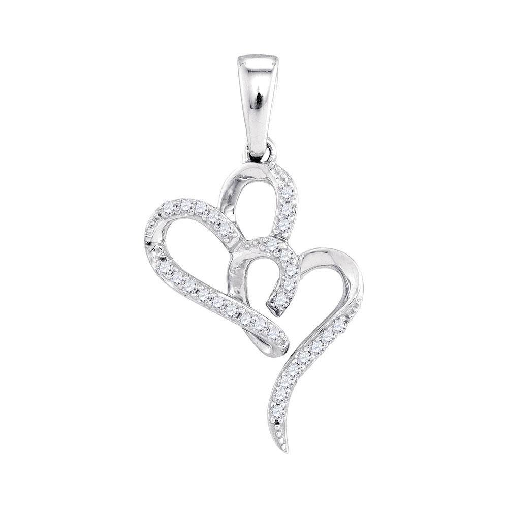 10kt White Gold Double Heart Diamond Pendant - A Symbol of Eternal Love - Splendid Jewellery