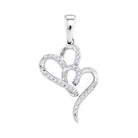 10kt White Gold Double Heart Diamond Pendant - A Symbol of Eternal Love - Splendid Jewellery