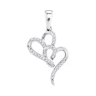 10kt White Gold Double Heart Diamond Pendant - A Symbol of Eternal Love - Splendid Jewellery