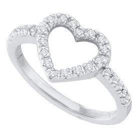 10kt White Gold Heart - Shaped Diamond Ring: A Mesmerizing Symbol of Love and Elegance - Splendid Jewellery