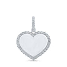 10kt White Gold Men's Heart Diamond Charm Pendant - Elegant Memory Keepsake - Splendid Jewellery