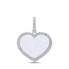 Load image into Gallery viewer, 10kt White Gold Men's Heart Diamond Charm Pendant - Elegant Memory Keepsake - Splendid Jewellery
