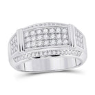 10kt White Gold Mens Round Diamond Band Ring - 1 Cttw | Splendid Jewellery - Splendid Jewellery