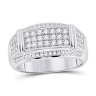 10kt White Gold Mens Round Diamond Band Ring - 1 Cttw | Splendid Jewellery - Splendid Jewellery