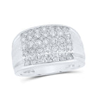 10kt White Gold Men's Round Diamond Band Ring - A Dazzling Statement of Masculinity - Splendid Jewellery