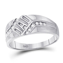 Load image into Gallery viewer, 10kt White Gold Mens Round Diamond Dad Father Band Ring 1/8 Cttw | Splendid Jewellery - Splendid Jewellery