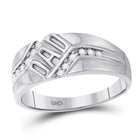 10kt White Gold Mens Round Diamond Dad Father Band Ring 1/8 Cttw | Splendid Jewellery - Splendid Jewellery