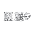 10kt White Gold Men's Round Diamond Kite Cluster Earrings 1/20 Cttw | Exquisite Brilliance - Splendid Jewellery
