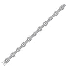 10kt White Gold Men's Round Diamond Link Bracelet - Captivating Brilliance - Splendid Jewellery
