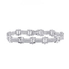 10kt White Gold Men's Round Diamond Link Bracelet - Captivating Brilliance - Splendid Jewellery