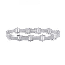 Load image into Gallery viewer, 10kt White Gold Men's Round Diamond Link Bracelet - Captivating Brilliance - Splendid Jewellery