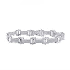 10kt White Gold Men's Round Diamond Link Bracelet - Captivating Brilliance - Splendid Jewellery