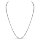 10kt White Gold Men's Round Diamond Tennis Chain Necklace - 10 Cttw - Splendid Jewellery