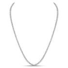 10kt White Gold Men's Round Diamond Tennis Chain Necklace - 10 Cttw - Splendid Jewellery