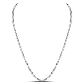 10kt White Gold Men's Round Diamond Tennis Chain Necklace - 10 Cttw - Splendid Jewellery