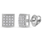 10kt White Gold Men's Square Diamond Earrings - Elegant Sparkle for Every Occasion - Splendid Jewellery