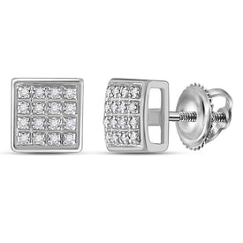 10kt White Gold Men's Square Diamond Earrings - Elegant Sparkle for Every Occasion - Splendid Jewellery