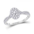 10kt White Gold Oval Diamond Cluster Ring: A Mesmerizing Display of Brilliance - Splendid Jewellery