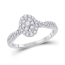 Load image into Gallery viewer, 10kt White Gold Oval Diamond Cluster Ring: A Mesmerizing Display of Brilliance - Splendid Jewellery