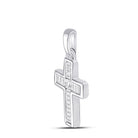 10kt White Gold Princess Diamond Cross Pendant - A Radiant Symbol of Faith and Elegance - Splendid Jewellery