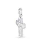 10kt White Gold Princess Diamond Cross Pendant - A Radiant Symbol of Faith and Elegance - Splendid Jewellery