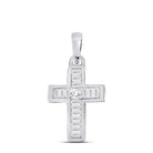 10kt White Gold Princess Diamond Cross Pendant - A Radiant Symbol of Faith and Elegance - Splendid Jewellery