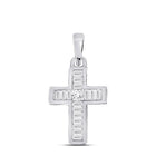 10kt White Gold Princess Diamond Cross Pendant - A Radiant Symbol of Faith and Elegance - Splendid Jewellery