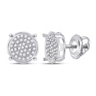 10kt White Gold Sparkling Diamond Circle Earrings: Timeless Elegance in White Gold - Splendid Jewellery