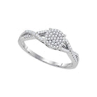 10kt White Gold Sparkling Diamond Cluster Bridal Wedding Engagement Ring - Splendid Jewellery