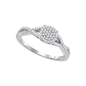 10kt White Gold Sparkling Diamond Cluster Bridal Wedding Engagement Ring - Splendid Jewellery