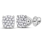 10kt White Gold Sparkling Diamond Cluster Earrings: Timeless Elegance for Every Occasion - Splendid Jewellery