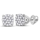 10kt White Gold Sparkling Diamond Cluster Earrings: Timeless Elegance for Every Occasion - Splendid Jewellery