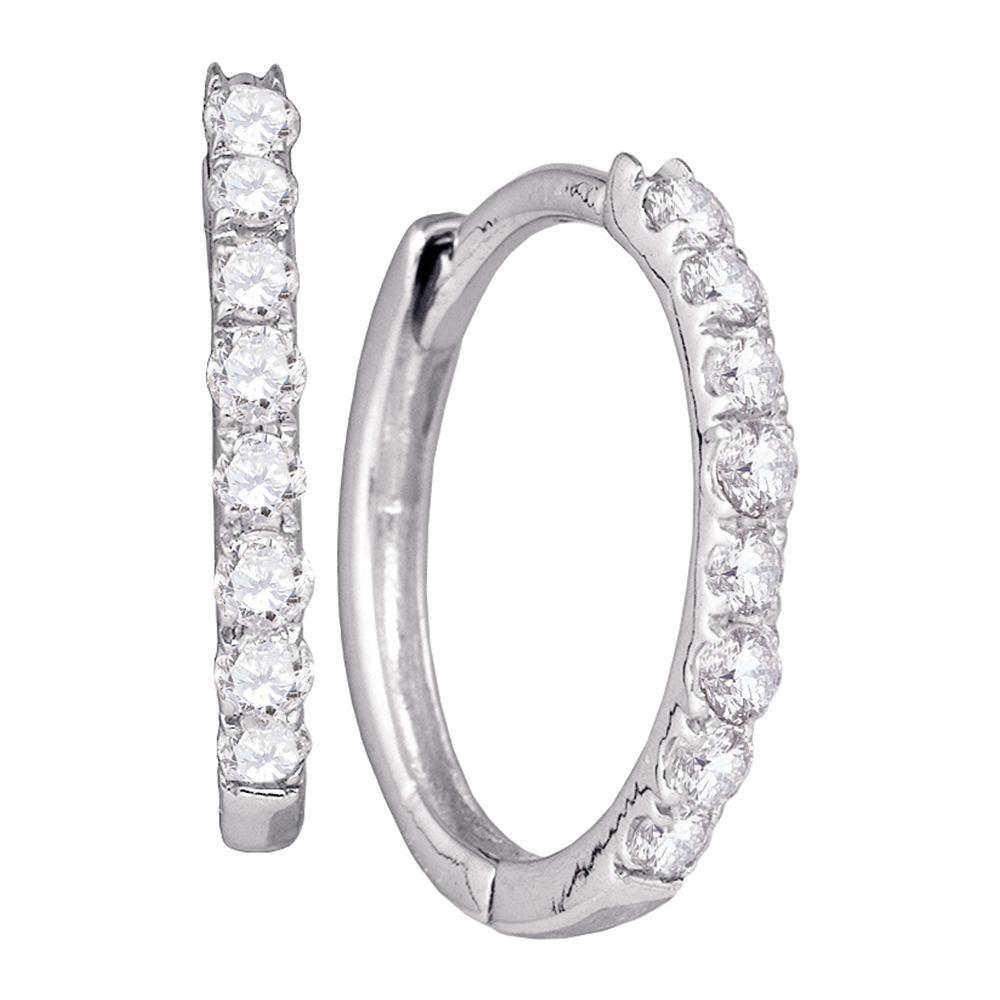 10kt White Gold Sparkling Diamond Hoop Earrings - Splendid Jewellery
