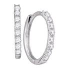 10kt White Gold Sparkling Diamond Hoop Earrings - Splendid Jewellery
