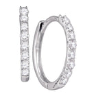 10kt White Gold Sparkling Diamond Hoop Earrings - Splendid Jewellery