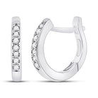 10kt White Gold Sparkling Diamond Huggie Hoop Earrings - Splendid Jewellery