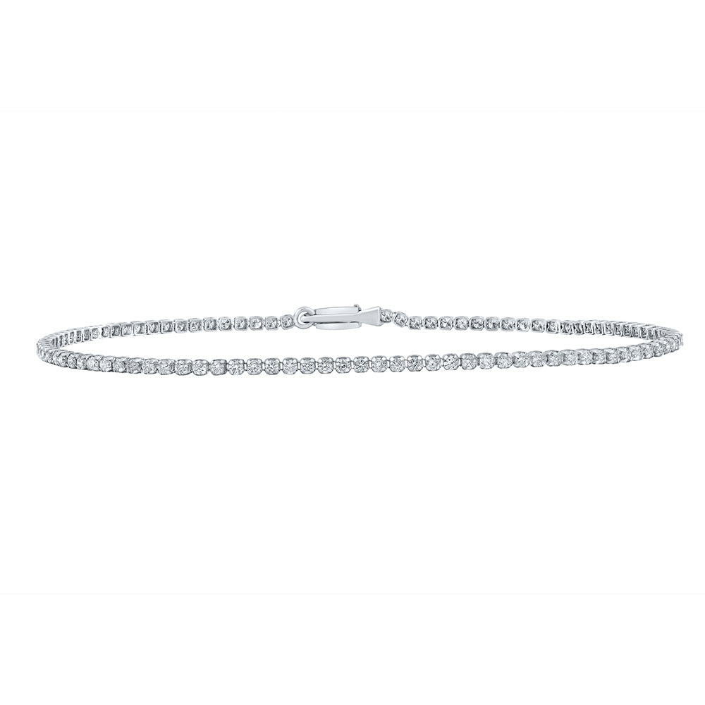 10kt White Gold Sparkling Round Diamond Tennis Bracelet 1 - 1/5 Cttw | Splendid Jewellery - Splendid Jewellery
