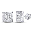 10kt White Gold Square Diamond Earrings - 1/2 Cttw | Dazzling Men's Jewelry - Splendid Jewellery