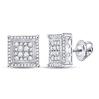 10kt White Gold Square Diamond Earrings - 1/2 Cttw | Dazzling Men's Jewelry - Splendid Jewellery