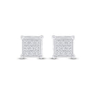 10kt White Gold Square Diamond Earrings - Timeless Elegance and Sparkling Sophistication - Splendid Jewellery