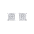 10kt White Gold Square Diamond Earrings - Timeless Elegance and Sparkling Sophistication - Splendid Jewellery