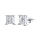 10kt White Gold Square Diamond Earrings - Timeless Elegance and Sparkling Sophistication - Splendid Jewellery