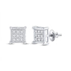 10kt White Gold Square Diamond Earrings - Timeless Elegance and Sparkling Sophistication - Splendid Jewellery