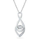 10kt White Gold Teardrop Diamond Swirl Pendant | Splendid Jewellery - Splendid Jewellery