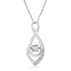 10kt White Gold Teardrop Diamond Swirl Pendant | Splendid Jewellery - Splendid Jewellery