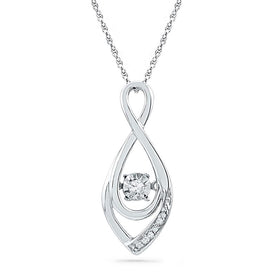 10kt White Gold Teardrop Diamond Swirl Pendant | Splendid Jewellery - Splendid Jewellery